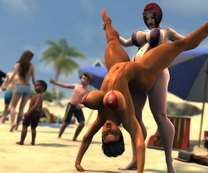 मंगा Zz2tommy Lucille & Morgan- the Beach, dark skin , futanari  bikini